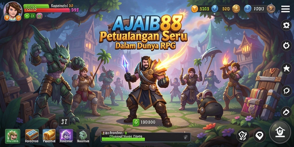 Screenshot AJAIB88 menampilkan pertempuran seru di dunia RPG.