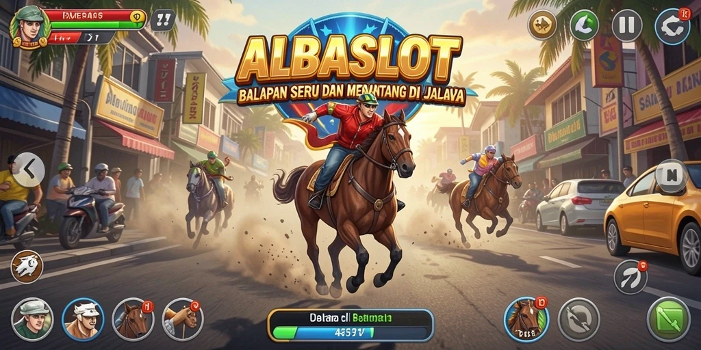 Tampilan gameplay seru balapan di ALBASLOT