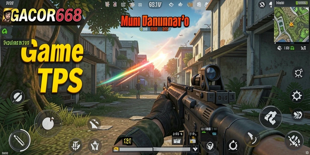 Tampilan gameplay menegangkan dari GACOR668 dengan aksi tembak-menembak yang intens.