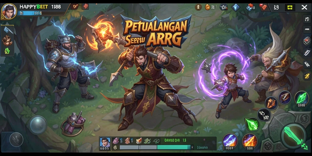 Screenshot gameplay <strong>HAPPYBET188</strong> menampilkan aksi seru di dunia fantasi.