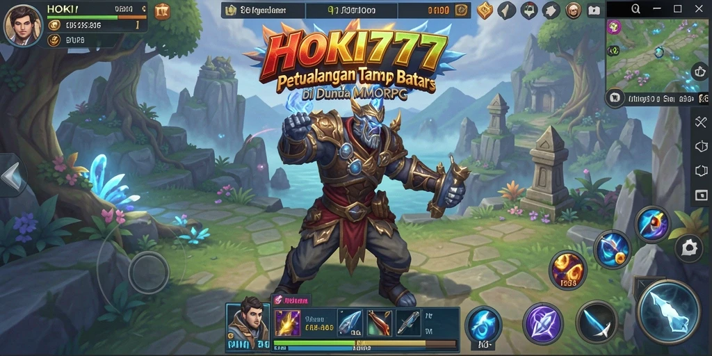 Tangkapan layar menampilkan aksi seru dalam gameplay HOKI777 di dunia MMORPG.