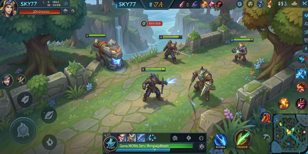 Tampilan menegangkan dari pertempuran MOBA di SKY77.