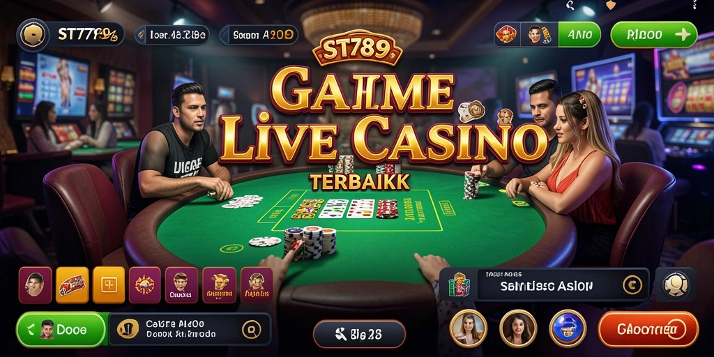 Tampilan langsung permainan Live Casino di ST789 dengan dealer profesional.